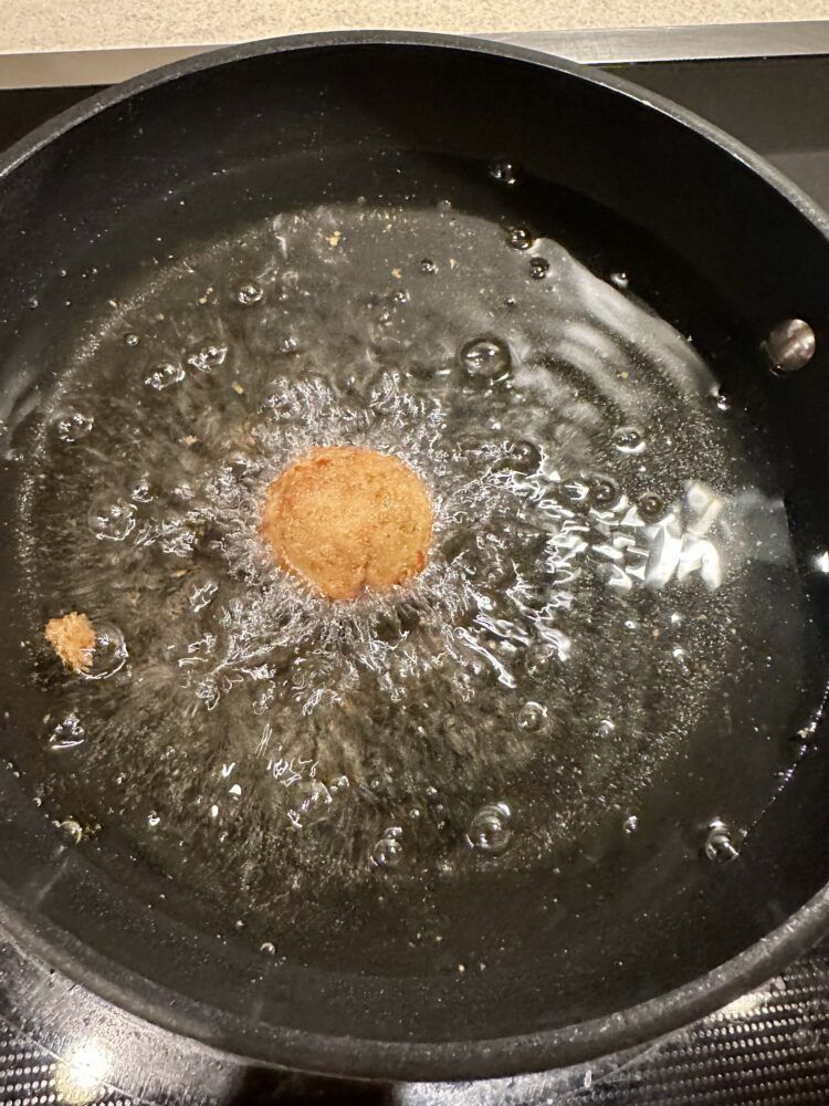 Frying Eggplant 'Meatballs'