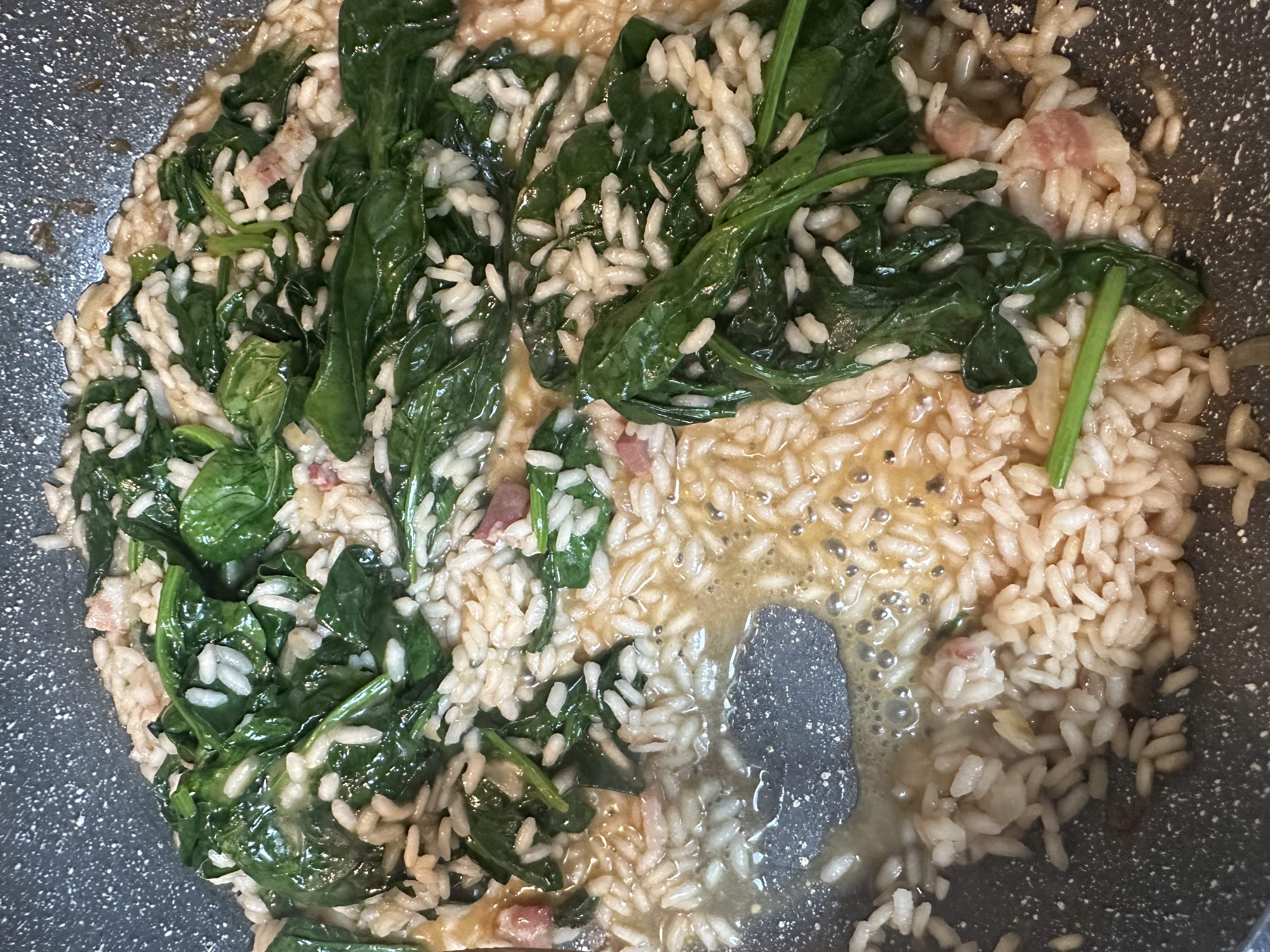 adding the spinach