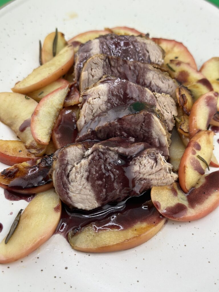 Pork Tenderloin with red wine reduction