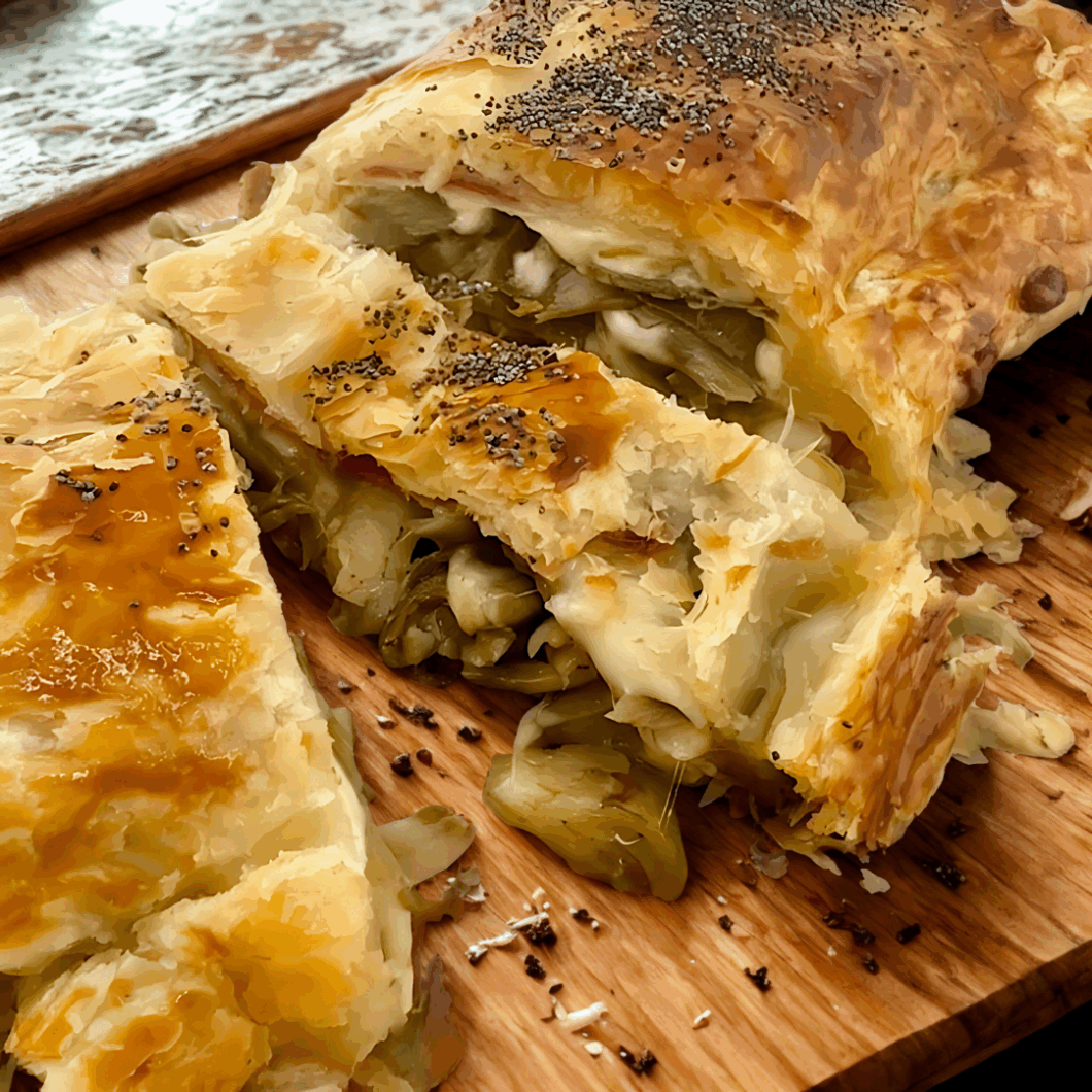 Puff Pastry with Speck and Artichokes