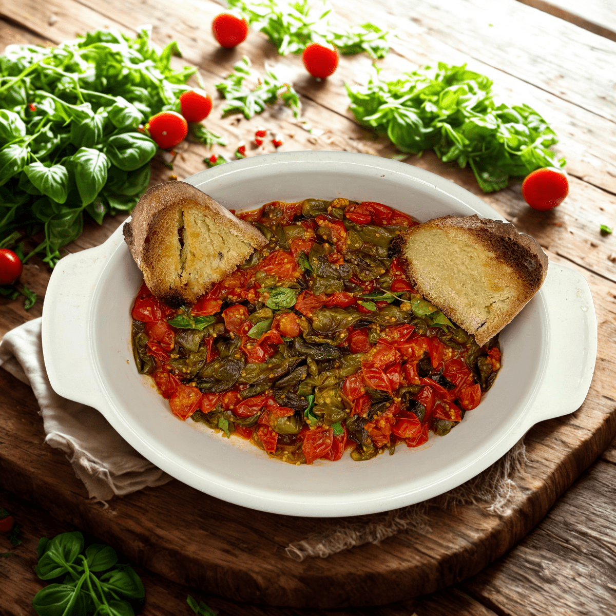Shishito Peppers with cherry tomatoes