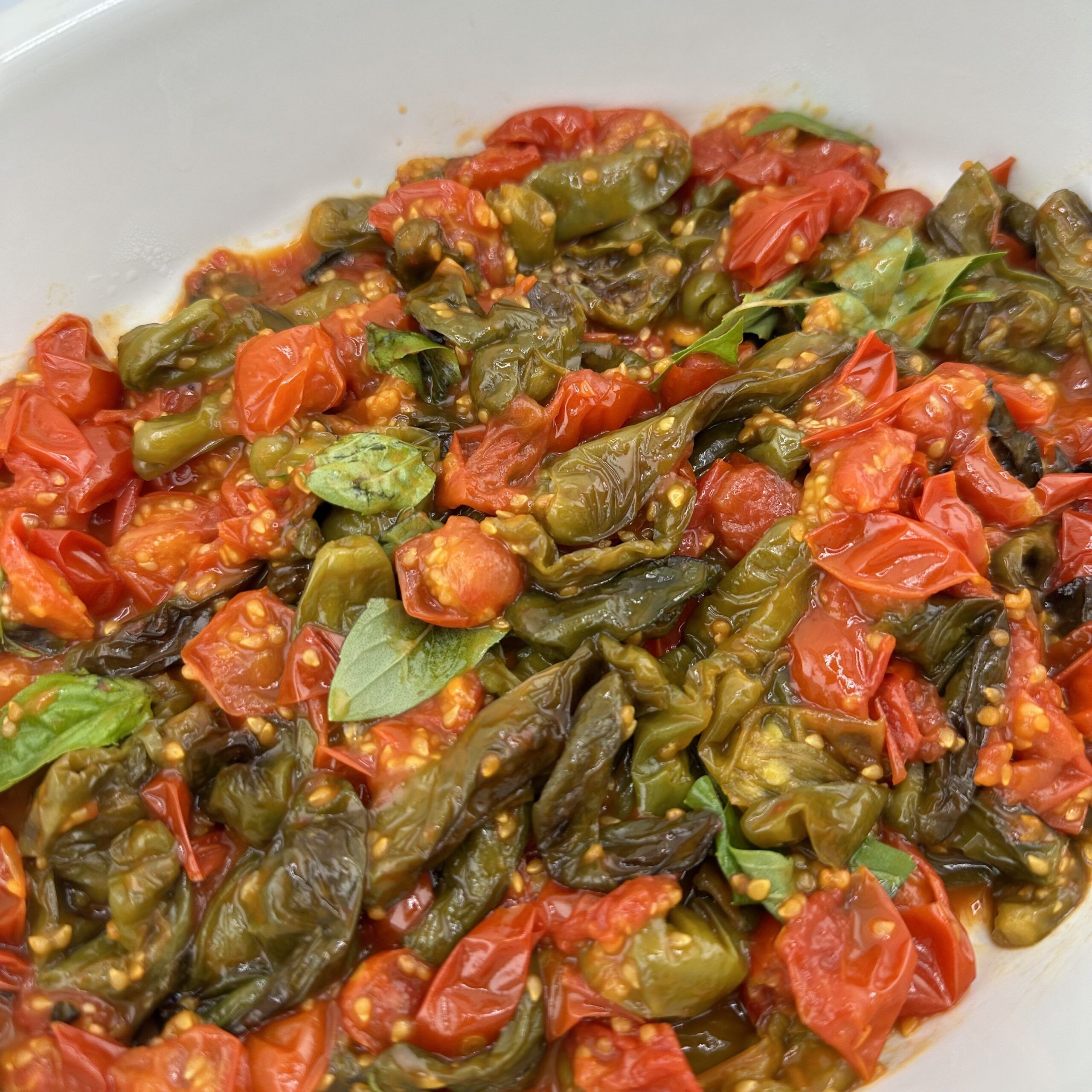 Shishito Peppers and  Cherry tomatoes