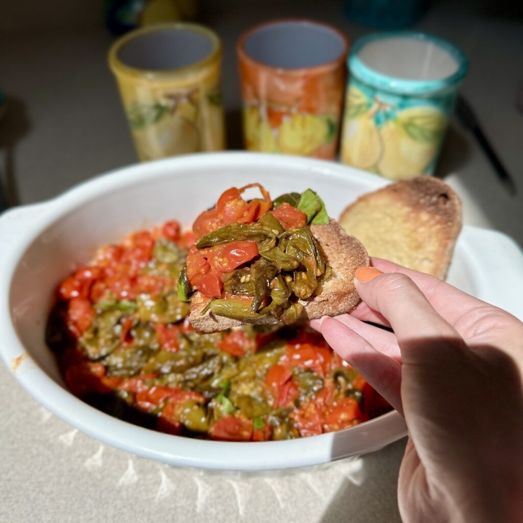 Bruchetta with Shishito Peppers