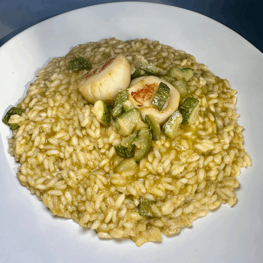 Risotto with Zucchini and Scallops
