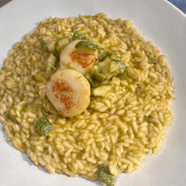 Risotto with Zucchini and Scallops