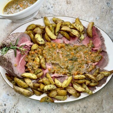Roast Beef With Vegetables Sauce