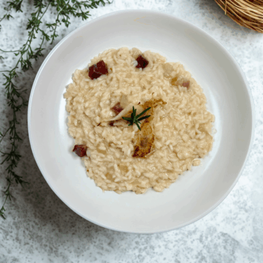 Pear, Gorgonzola, and Speck Risotto