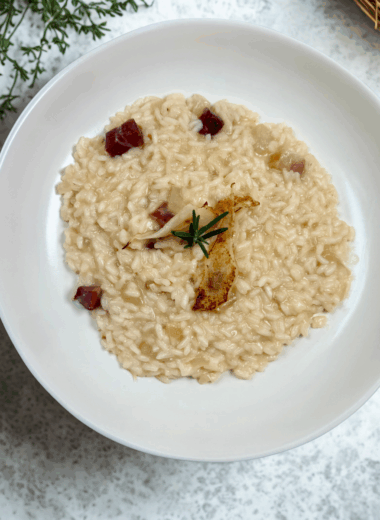 Pear, Gorgonzola, and Speck Risotto