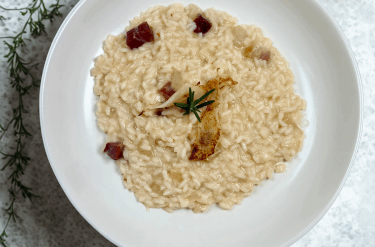 Pear, Gorgonzola, and Speck Risotto