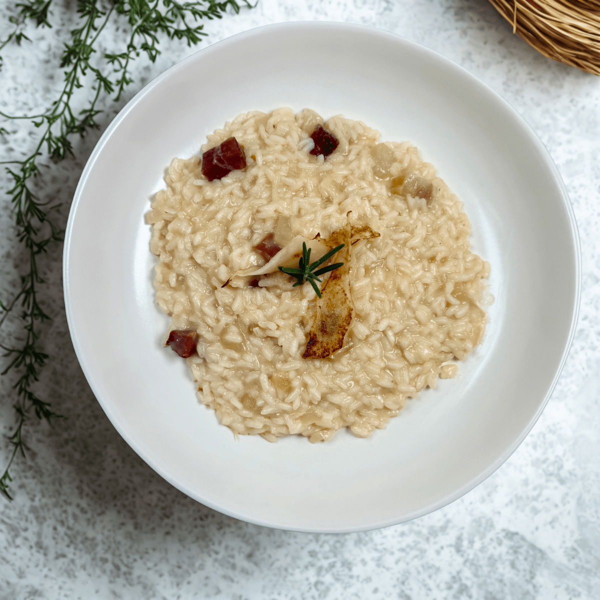 Pear, Gorgonzola, and Speck Risotto